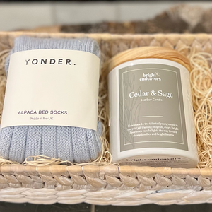 9oz Soy Candle (that gives back to moms) + Sleep Socks